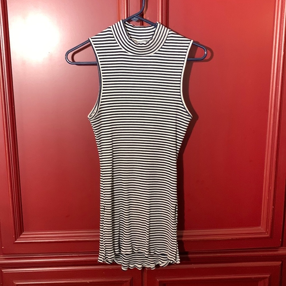 High Neck Striped Tank